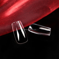 Faux-ongles en arc sculpté mi-carrés, extensions pour ongles français, couleur claire, Art sculpté, à la mode, pack de 120 pièces
