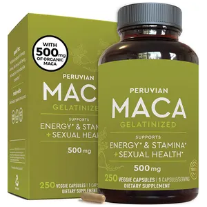 Private Label Maca Capsules Supplements horny goat weed male enhancement Black Maca Root Extract Capsules