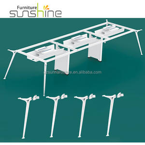 कारखाने एल्यूमीनियम फर्नीचर टेबल पैर आधुनिक डिजाइन 4 सीट कार्यालय कार्य केंद्र कार्यालय डेस्क फ्रेम - Product Image 3