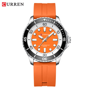 CURREN Men's Business and Sport Watches Waterproof Thin Simple Quartz Silicone Strap Luminous Fashionable Luxury <b>Clocks</b> - Product Image 3