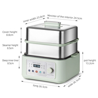 Casserole électrique YUEDISI grande capacité 12L avec arrêt automatique et protection contre l'ébullition à sec, cuiseur vapeur électrique en acier inoxydable à deux niveaux