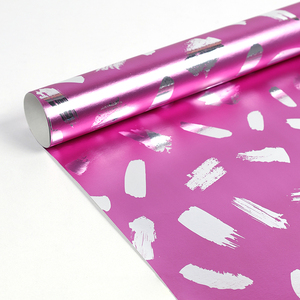 Fábrica al por mayor 80g cumpleaños personalizado de lujo 70cm X 3M rollo de papel metálico papel de regalo para embalaje - Product Image 4