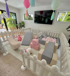 Area Giochi Morbida per Bambini Personalizzata a Prezzo di Fabbrica, Attrezzatura da Interno Viola con Piscina di Palline Quadrata e Macchinina Giocattolo per Feste per Bambini - Product Image 2