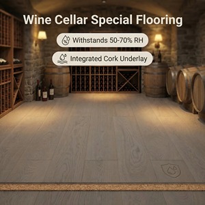 Planches de parquet en bois d'ingénierie HDF résistantes à l'humidité avec résistance à l'usure AC4 et <span class=keywords><strong>sous</strong></span>-<span class=keywords><strong>couche</strong></span> en liège pour utilisation au sol et au mur - Product Image 2