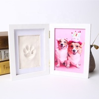 Cadre photo souvenir personnalisé en bois naturel pour empreintes de pattes d'animaux, empreintes de pattes de chien et empreintes de pattes de chat