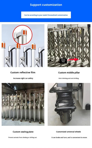 Barrera Retráctil Manual Simple de Empujar y Tirar, Plegable, Telescópica, de Acero Inoxidable y Aleación de <span class=keywords><strong>Aluminio</strong></span>, Móvil, para Tráfico en Carreteras y Agua - Product Image 3