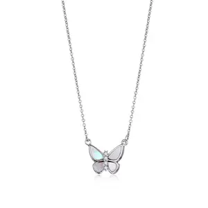 Pendentif de collier en coquillage blanc, pierre naturelle, bijoux simples, papillon, opale, cristal, nouvelle collection 2021