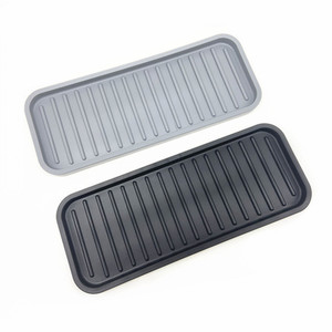 Silicone <b>Kitchen</b> Sink Storage Organizer Tray with Scrubber Spoon Drip Tray for Dish and Bowl Use - Product Image 1