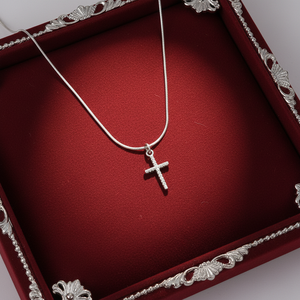 Collana con Croce per Donna in Acciaio Inossidabile, Catena a Bambù Minimalista, Vendita Calda - Product Image 2