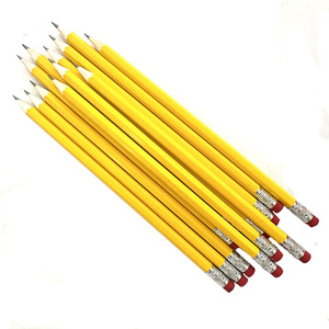Lápices clásicos amarillos número <span class=keywords><strong>2</strong></span> con borrador rojo Lápiz hexagonal HB Lápices de madera baratos a granel con logotipo impreso personalizado - Product Image 4