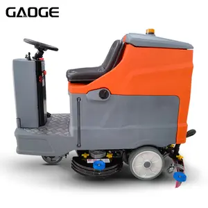Gaoge F860 Professional Tiles Floor Cleaner Drive Floor Washing Machine Automatic 125/135L Ride On Floor Scrubber For Workshop