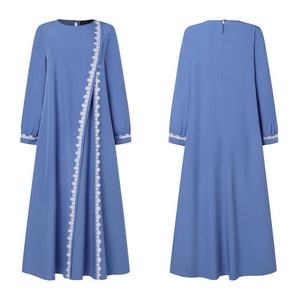 Abito Islamico Mediorientale Dubai Abaya all'Ingrosso Abaya da Donna in Pizzo a Maniche Lunghe Veste Musulmana Abito Lungo - Product Image 4