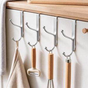 Bathroom 2 <b>Hooks</b> <b>Over</b> <b>the</b> <b>Door</b> DIY Flexible Holder Shelf Rack Metal Hanging Rack - Product Image 3