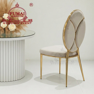 Chaise d'hôtel FUMAI en velours avec cadre doré, design moderne, dossier solide, pieds coniques, mobilier commercial d'intérieur - Product Image 2