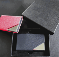 Porte-cartes de visite en métal RFID pour hommes, design personnalisé de haute qualité avec logo, avec boîte cadeau