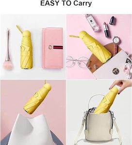 Ô nhỏ nhỏ với trường hợp ánh sáng nhỏ gọn hoàn hảo cho du lịch nhẹ di động ngoài trời nắng và mưa thời trang Ô dù - Product Image 6