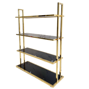 Modern 4-Layer Hanging Shelf for Shoes Bags & <b>Clothes</b>- Metal/Wood Construction Freestanding Design for Showroom Use - Product Image 1