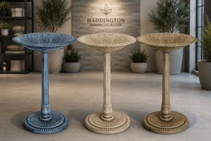 Bain d'oiseaux léger en résine en forme <span class=keywords><strong>de</strong></span> fleur sur piédestal, résistant aux intempéries, <span class=keywords><strong>bassin</strong></span> d'eau extérieur pour oiseaux sauvages, décoration <span class=keywords><strong>de</strong></span> <span class=keywords><strong>jardin</strong></span> - Product Image 4