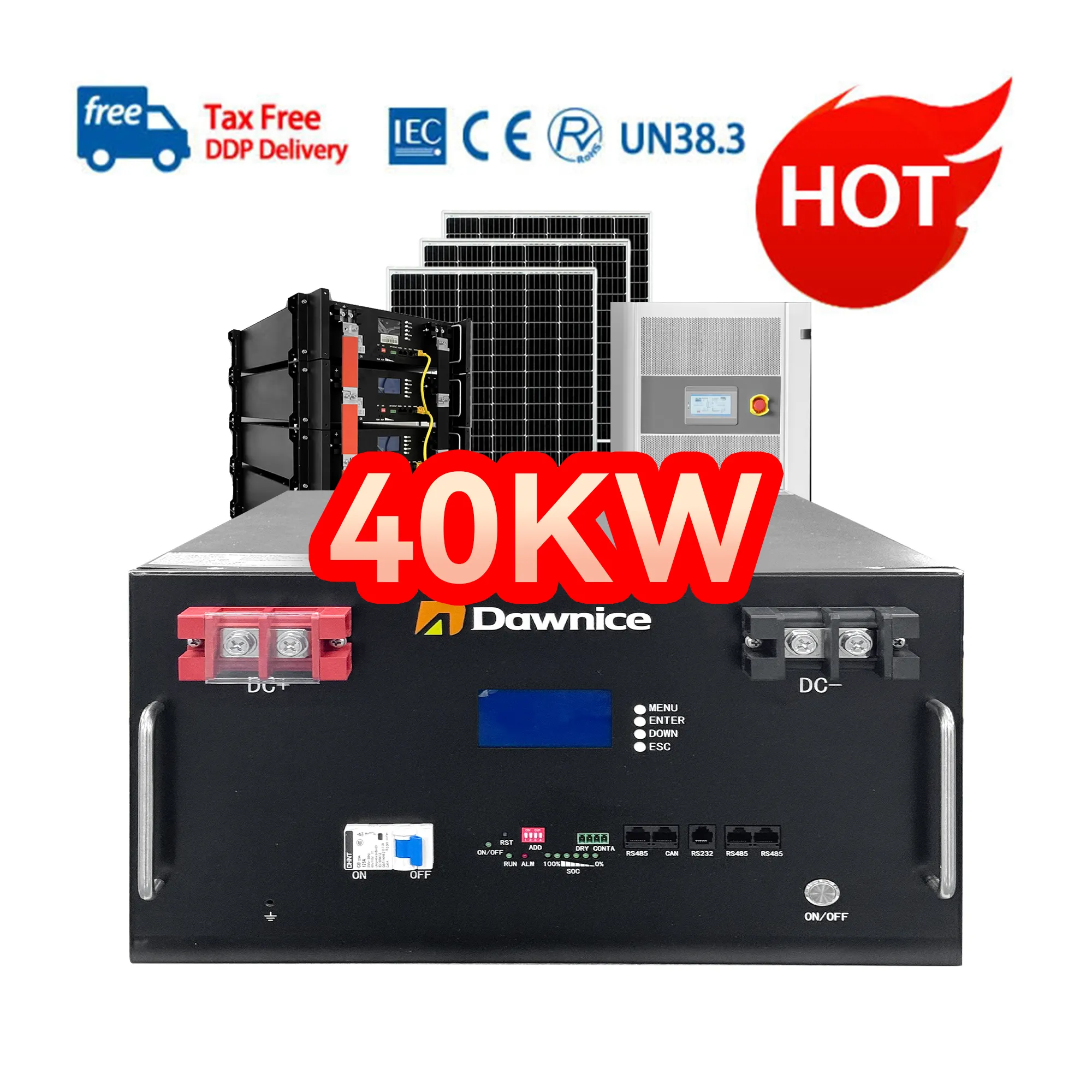 Batteries 20kw 30kw 50kw 80kw 100kw server rack mounted 20 30 50 80 100 kwh battery