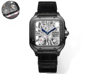 Montre mécanique automatique élégante et tendance avec bracelet à dégagement rapide et boîtier entièrement noir mat. - Product Image 1