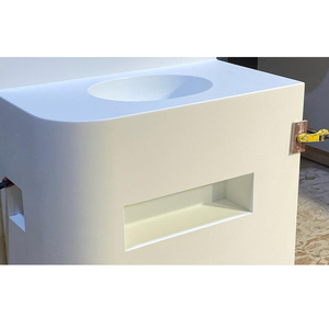 Lavabos de Baño Públicos Exteriores de Superficie Sólida de Corian Blanco Hechos a Medida, Lavabos Médicos para Hospitales - Product Image 4