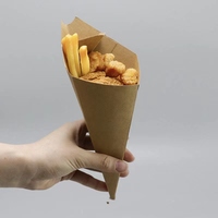 Vente en gros taille personnalisée couleur bulle gaufre oeuf cône recyclable porte-frites revêtement UV gaufrage boîte de dossier de qualité alimentaire