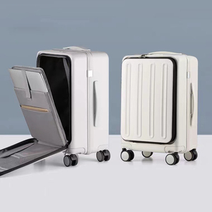 Valise à bagages à main à ouverture frontale au prix d'usine avec pochette pour ordinateur portable Bagage de voyage à trolle en aluminium à ouverture frontale - Product Image 3