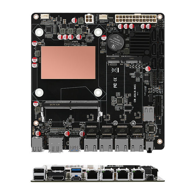 6-Bay Mini ITX Motherboard NAS ALL ONE 17*17CM Alder Lake I3 N305/N100 4*2.5Gbe Dual M.2 NVMe Support TrueNAS/Unraid Intel