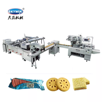 Machine de remplissage de crème pour biscuits sandwich, ligne de production et d'emballage de biscuits, emballageur haute vitesse sans plateau pour biscuits