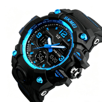 Reloj Electrónico Impermeable para Hombre, Reloj Multifuncional de Doble Pantalla Extra Grande para Deportes al Aire Libre