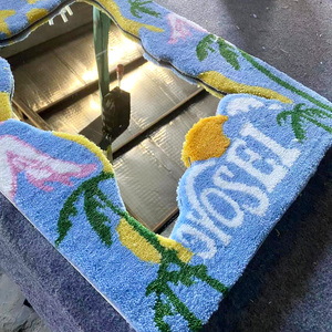 Personalizzato carino fustellato forma <span class=keywords><strong>multicolore</strong></span> trapuntato specchio da parete tappeti fatti a mano pastello Funky Cool specchi <span class=keywords><strong>tappeto</strong></span> per la casa - Product Image 5