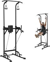 Torre de Ejercicios Multifuncional con Barra de Dominadas, Estación de Dips y Banco