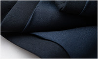 Robe chemise bleue FMY69371 sur mesure, style vintage, coupe ajustée, élégante, taille empire, boutonnage simple, jupe crayon, idéale pour l'hiver et le bureau