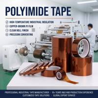 Ruban en polyimide 0,05 mm, adhésif silicone simple face, résistant à la chaleur 260°C, faible résidu, pour masquage de soudure électronique