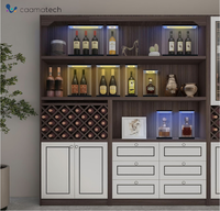 Boîte de présentation de bouteille de vin en acrylique réglable anti-poussière personnalisée avec lumière LED pour vin rouge, bière et whisky