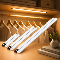 Lumière LED rechargeable ultra-fine pour armoire, détecteur de mouvement, éclairage sans fil sous l'armoire pour cuisine, placard