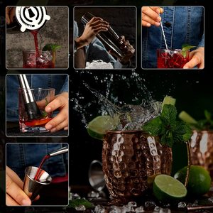 Wuyi Camol Factory 14 piezas Mixology <span class=keywords><strong>Bartender</strong></span> Kit Barware herramientas Barra de acero inoxidable <span class=keywords><strong>accesorios</strong></span> <span class=keywords><strong>para</strong></span> mezclar bebidas Shaker - Product Image 6