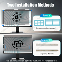 Filter Privasi Mudah Dipasang untuk Monitor Desktop 21.45" 16:9, Dapat Dilepas, Anti Spy, Pemblokir Cahaya Biru untuk Workstation Umum