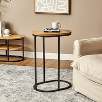 Table d'appoint moderne en fer rectangulaire en forme de C Table basse en bois MDF au design simple et léger pour hôtel ou salon