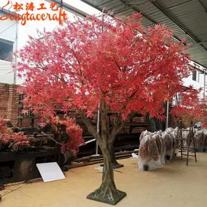 Jardin垂直花园装饰3米高人造红色假枫树