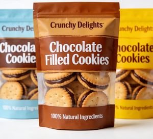 Échantillon Gratuit - Pochette Personnalisée à Fermeture Éclair, en PET/PE, pour Sandwichs et Biscuits, Hermétique, Fraîche, Robuste, Sûre et Stable - Product Image 1