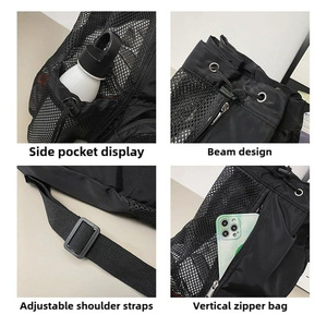 IDEA GIFT promotional Mesh <b>Drawstring</b> <b>Backpack</b> with logo Oxford Waterproof Multi-pocket Custom <b>Drawstring</b> Bag for Sports Gym - Product Image 5