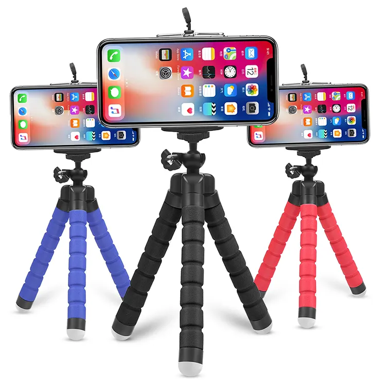 Octopus Mini schwamm Selfie Stativ mit Handy Halter Großhandel preis Flexible Tragbare Stative für Smartphone Kamera