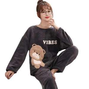 Vente en gros de vêtements de maison épais en peluche mignons pour <span class=keywords><strong>filles</strong></span> ensemble de <span class=keywords><strong>pyjama</strong></span> pour femmes - Product Image 5