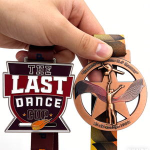 Médailles de compétition OEM personnalisées avec logo, en métal, effet pailleté, émail, pour danse, patinage artistique, gymnastique latine, médailles de récompense Fiesta - Product Image 1