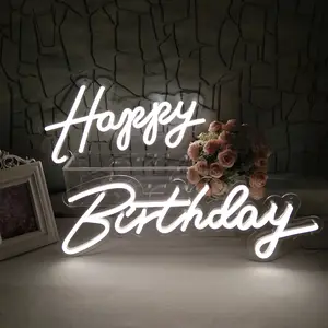 Publicité extérieure led mini enseigne lumineuse Happy Birthday led logo néon suspendu mur led enseigne lumineuse
