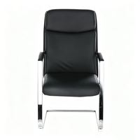 Chaise de Visiteur Exécutive en Cuir de Style Moderne pour Salle de Réunion avec Accoudoirs, Fauteuil Lounge à Structure Métallique Ejecutivo Sillon