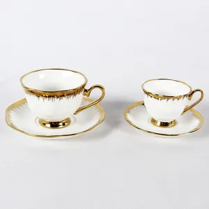 Luxus Design Golden Pattern Porzellan Kaffee Tee Tasse & Untertasse Set Eco Material