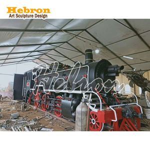 Modelo de tren de entrenamiento de motor de parque, modelo de locomotora de vapor en vivo, trenes modelo de arte metálico - Product Image 1