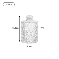 Bouteilles de parfum 150 ml 300 ml, flacons diffuseurs de parfum en verre transparent, bouteilles décoratives côtelées de style vintage vides